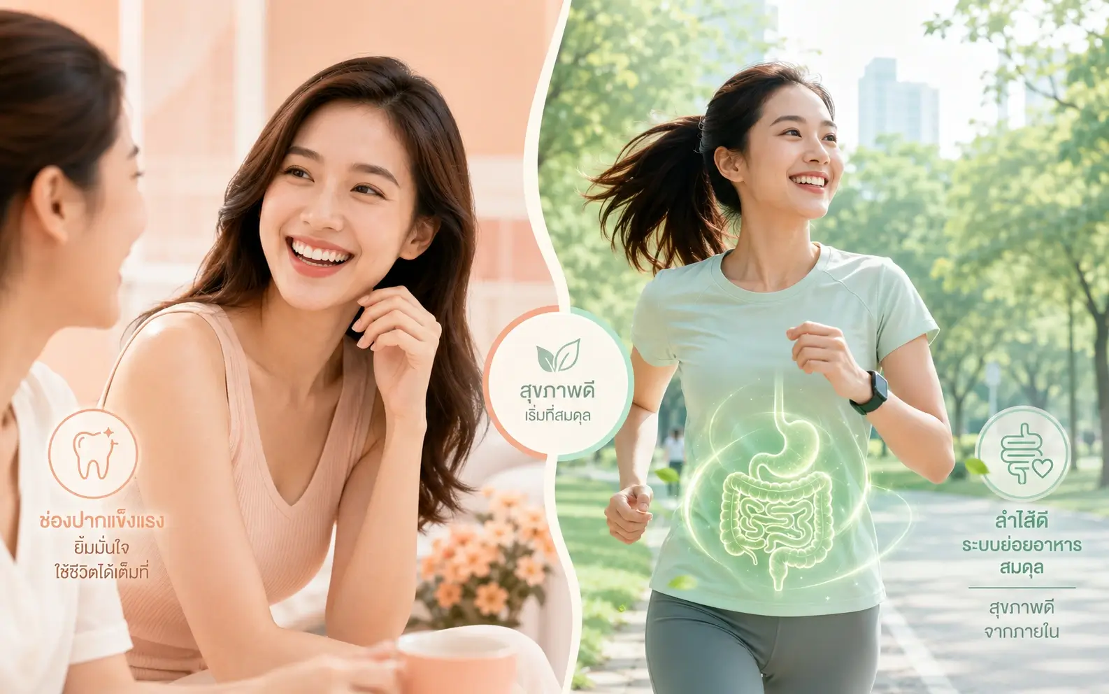 การดูแลสุขภาพแบบองค์รวม ทั้งช่องปากและลำไส้