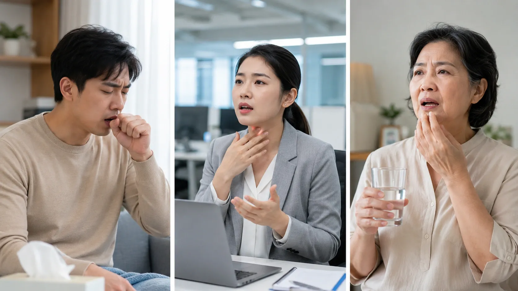 ผู้ใหญ่คนไทยใน 3 กลุ่ม ไอแห้ง ทำงานในแอร์ และผู้สูงอายุปากแห้ง